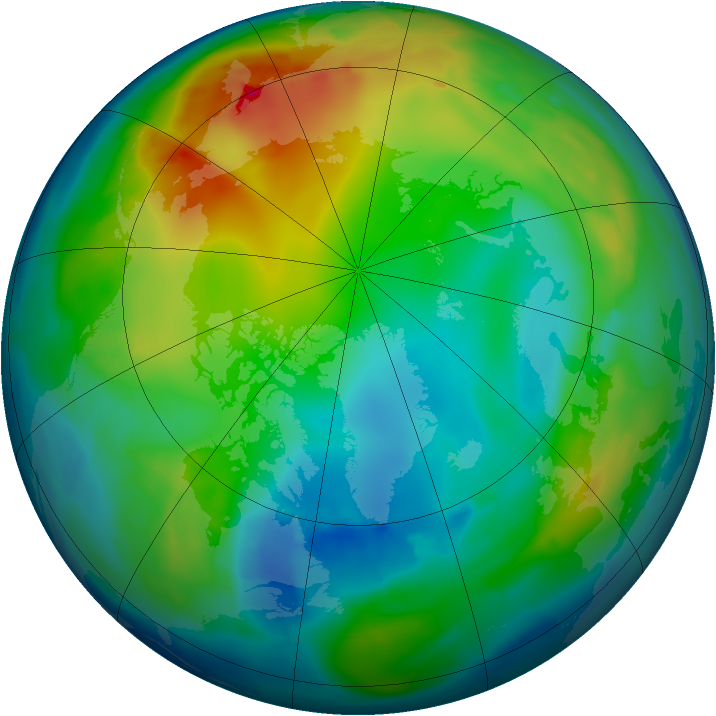 Arctic ozone map for 02 December 2010